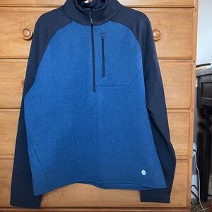 L.L. Bean Blue and Black Performance Half-Zip Jacket